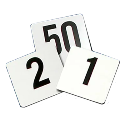 Thunder Group PLTN4025 Table Number Cards, 4" X 4", Numbers 1-25, Plastic - Pack