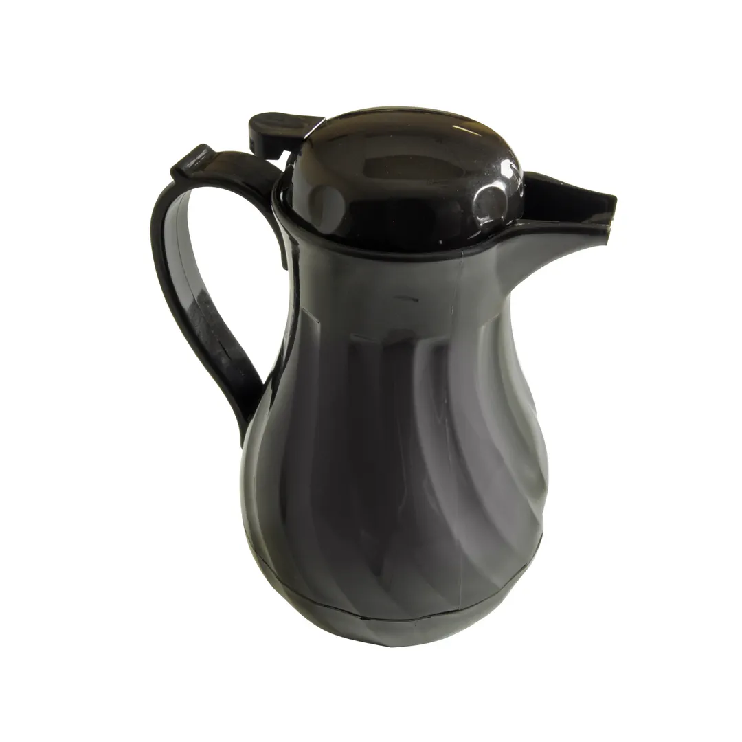 Thunder Group PLWS064BK Beverage Server, 1.9 Liter (64 Oz.), Double Wall Insulated, Push Button Lid - Set