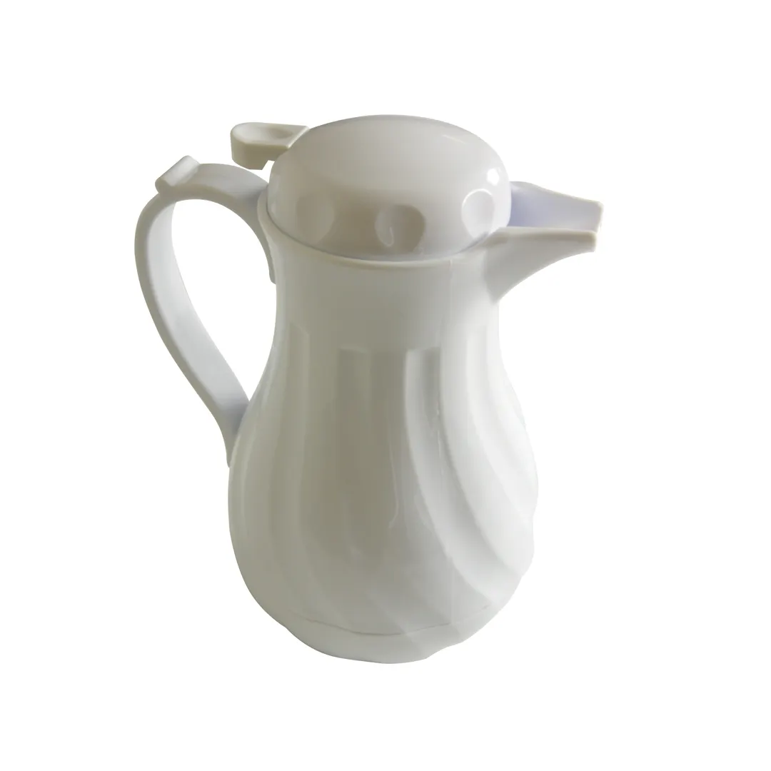 Thunder Group PLWS064WT Beverage Server, 1.9 Liter (64 Oz.), Double Wall Insulated, Push Button Lid - Set