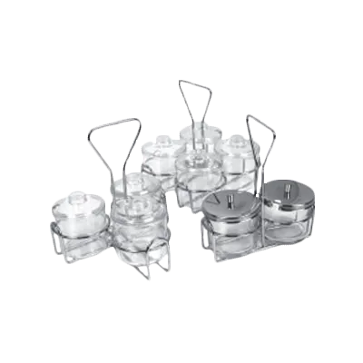 Thunder Group SLCJH004 Condiment Rack, Tabletop, Holds Four Condiment Jars (Not Included), Stainless