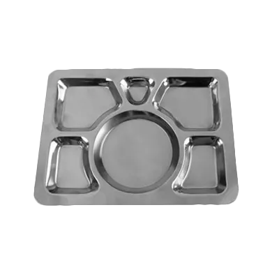 Thunder Group SLCST006 Compartment Tray, 11-3/8" X 15-3/8", 6-Wells, Dishwasher Safe, Red