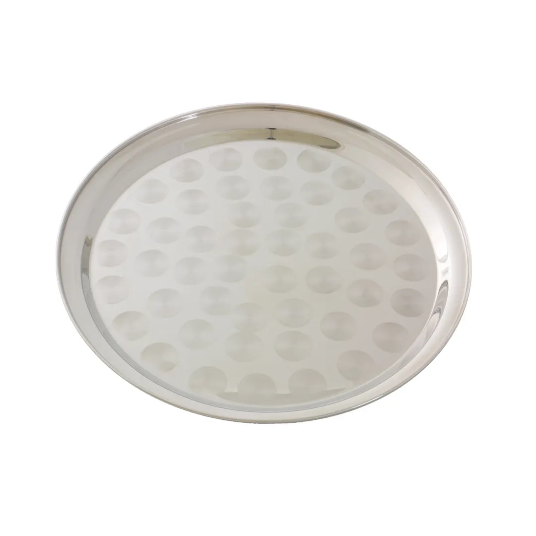 Thunder Group SLCT312 Serving Tray, 12" Dia., Round, Stainless Steel