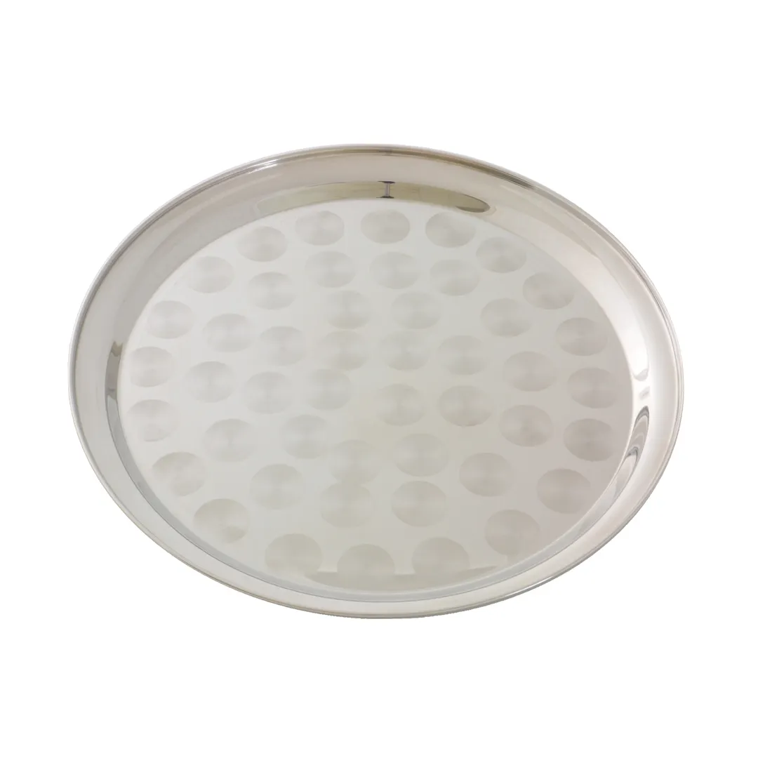 Thunder Group SLCT314 Serving Tray, 14" Dia., Round, Stainless Steel