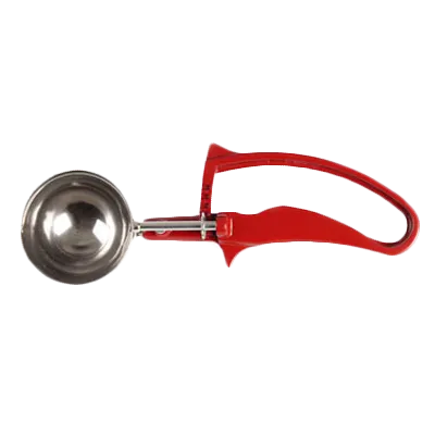Thunder Group SLDS224G Ice Cream Disher, 24‑Size Round Bowl, 1‑1/3 oz Capacity, 18/8 Steel Bowl with Red Plastic Handle