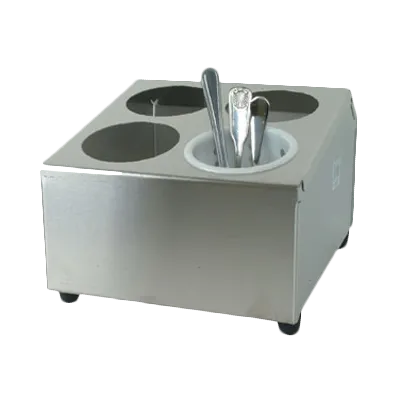 Thunder Group SLFC004 Flatware Cylinder Holder, 4 Hole, Countertop, Rolled Edges