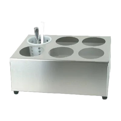 Thunder Group SLFC006 Flatware Cylinder Holder, 6 Hole, Countertop, Rolled Edges