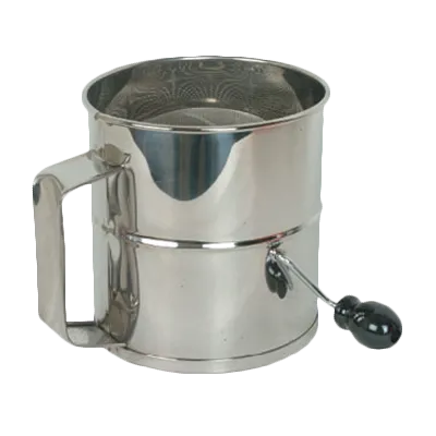 Thunder Group SLFS008 Rotary Flour Sifter, 8 Cup Capacity, 4-Wire Agitator, Stainless Steel