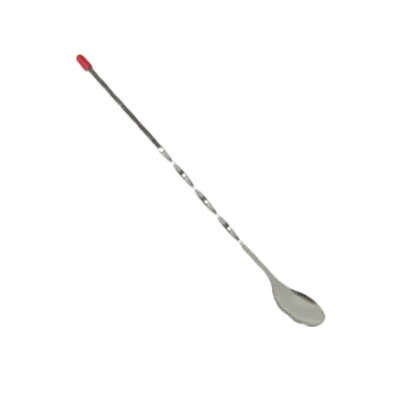 Thunder Group SLKBS011 Bar Spoon, 11" Long, Red Knob, Twisted Shank