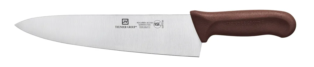 Thunder Group SLKF411BR Chef'S Knife, 10" Blade, Brown Polypropylene Handles, German Steel