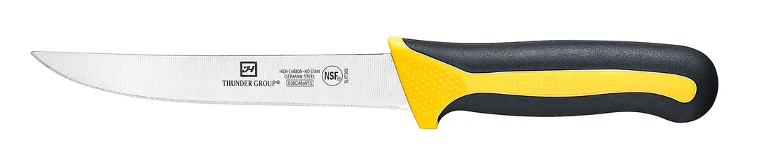 Thunder Group SLKF506 Boning Knife, 6" Blade, Wide, Soft-Grip Handles