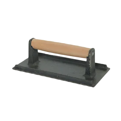 Thunder Group SLKSW108 Steak Weight, 4-1/8" X 8-1/4", Wood Handle, Heat Resistant Ribbed Bottom, Black