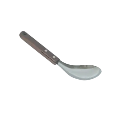 Thunder Group SLLA002 Vegetable Spoon, Angled, Concaved, Wood Handle, Stainless Steel