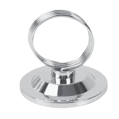 Thunder Group SLMH002 Menu/Card Clip, 2-1/2"H, Ring Style, Round Flat Base Stainless Steel