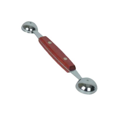 Thunder Group SLMLB002 Melon Baller, Dual Round Heads, Riveted Wooden Handle, Stainless Steel