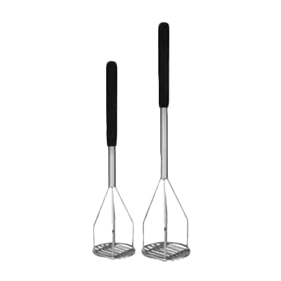 Thunder Group SLPMR018C Potato Masher, 18"L, Round Face, Soft Grip Handle, Chrome Plated