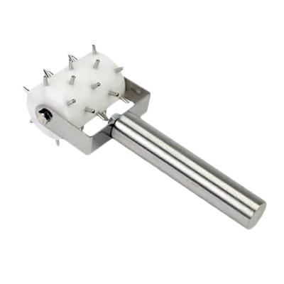 Thunder Group SLRD020 Roller Docker, 1/2-Size Plastic Barrel, 3/8" Stainless Steel Pins, Stainless Steel Handle