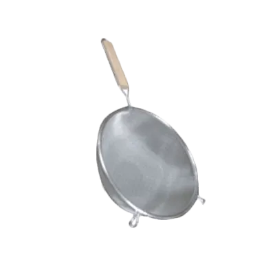 Thunder Group SLSTN5206 Strainer, 6" Dia., Double Fine Mesh, Flat Wood Handle, stainless steel