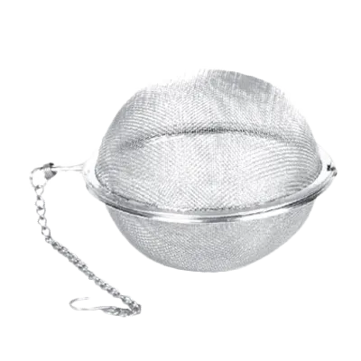 Thunder Group SLTB003 Tea Strainer, 3-1/8" Dia., Tea Ball With Chain And Mesh Lining
