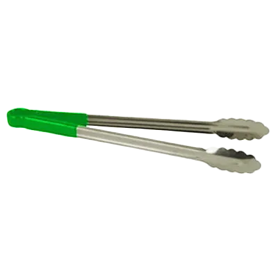 Thunder Group SLTG810G Utility Tongs, 10" L, One-Piece, Non-Slip, Green