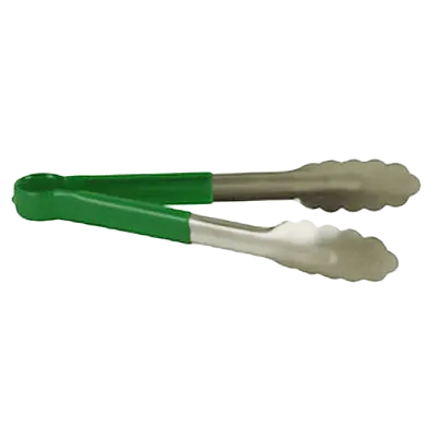 Thunder Group SLTG812G Utility Tongs, 12" L, One-Piece, Non-Slip, Green