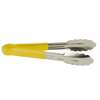 Thunder Group SLTG812Y Utility Tongs, 12" L, One-Piece, Non-Slip, Yellow