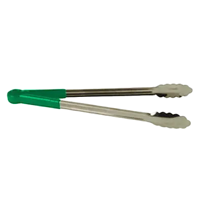 Thunder Group SLTG816G Utility Tongs, 16" L, One-Piece, Non-Slip, Green
