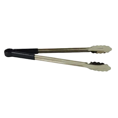 Thunder Group SLTG816K Utility Tongs, 16" L, One-Piece, Non-Slip, Black