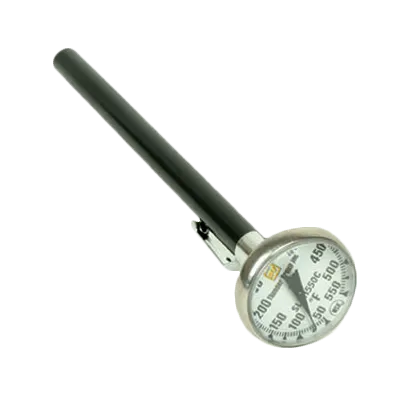 Thunder Group SLTH550C Pocket Thermometer – 1-1/8" Dial, 5" Steel Stem, 50°F-550°F Range, Pocket Clip Case