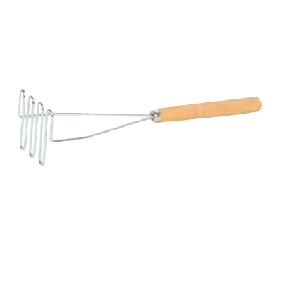 Thunder Group SLTMA024 Potato Masher, 24"L, Square Face, Wooden Handle, Stainless Steel