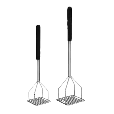 Thunder Group SLTMA024C Potato Masher, 24"L, Square Face, Soft Grip Handle, Chrome Plated