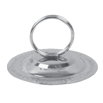 Thunder Group SLTWMH004 Menu/Card Clip, 4", Ring Style, Round Flat Base, stainless steel