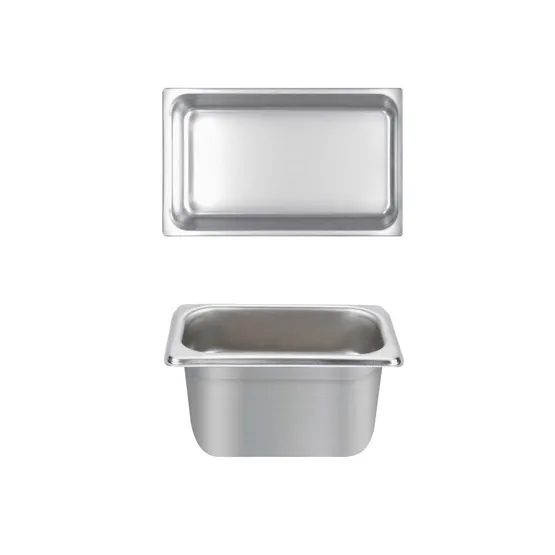 Thunder Group STPA4144 Steam Table Pan, 1/4 Size, 4" Deep, Anti-Jam, 18/8 Stainless Steel