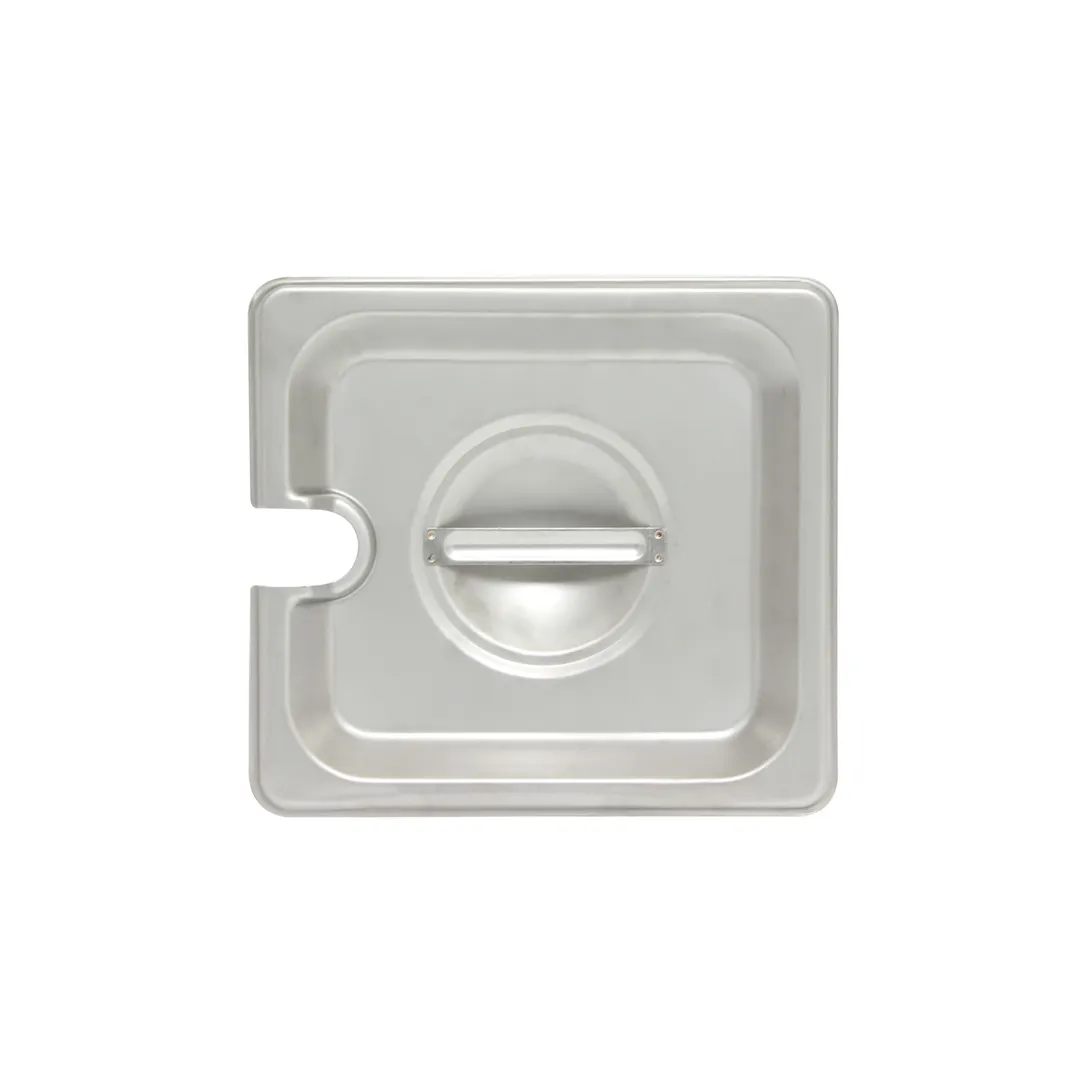 Thunder Group STPA5160CS Steam Table Pan Cover, 1/6 Size, Slotted With Handle, Reinforced Corners