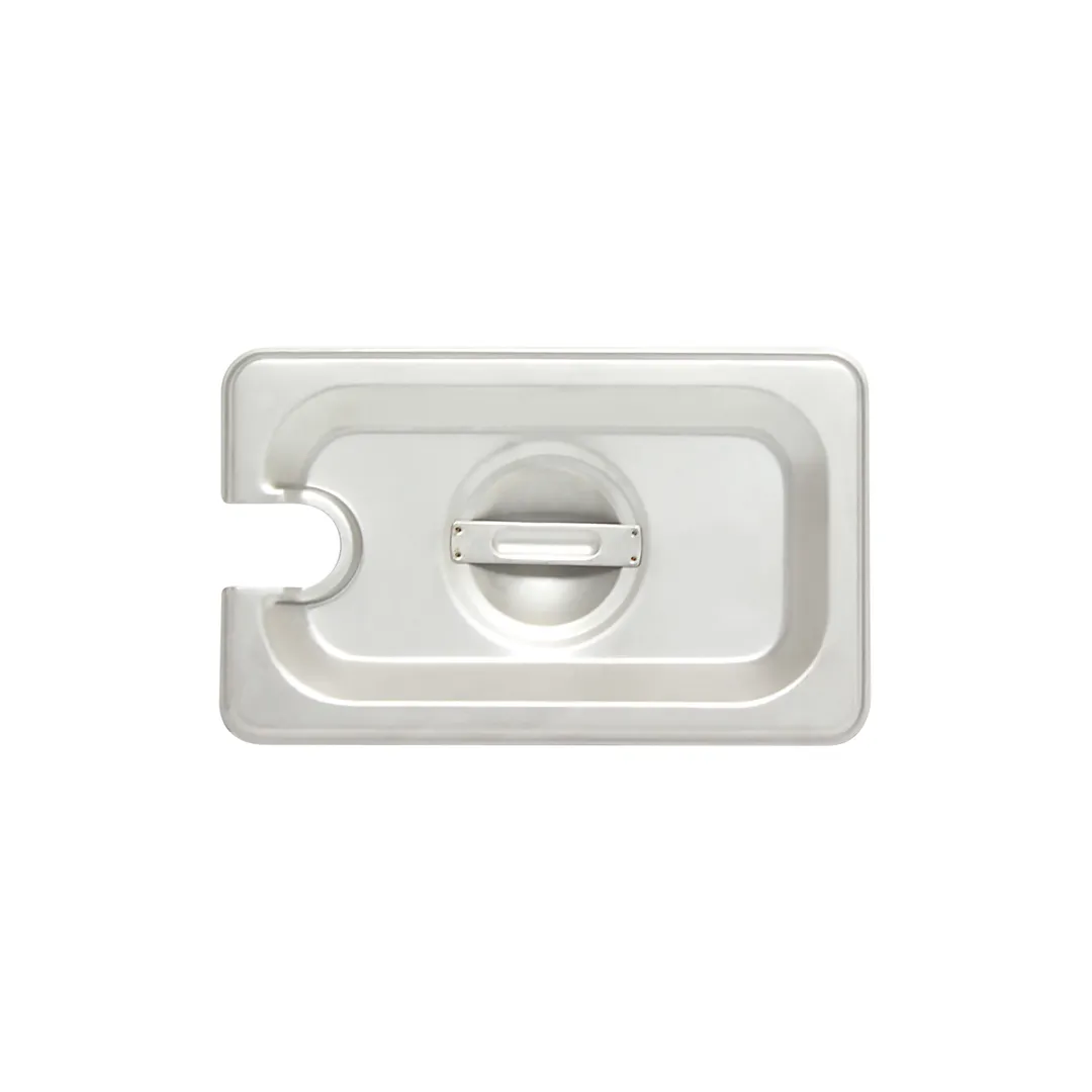 Thunder Group STPA5190CS Steam Table Pan Cover, 1/9 Size, Slotted With Handle, Reinforced Corners