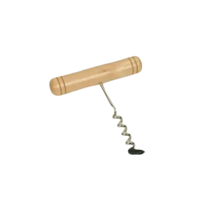 Thunder Group WDW06768 Classic Corkscrew, Wooden Handle, Stainless Steel Coil