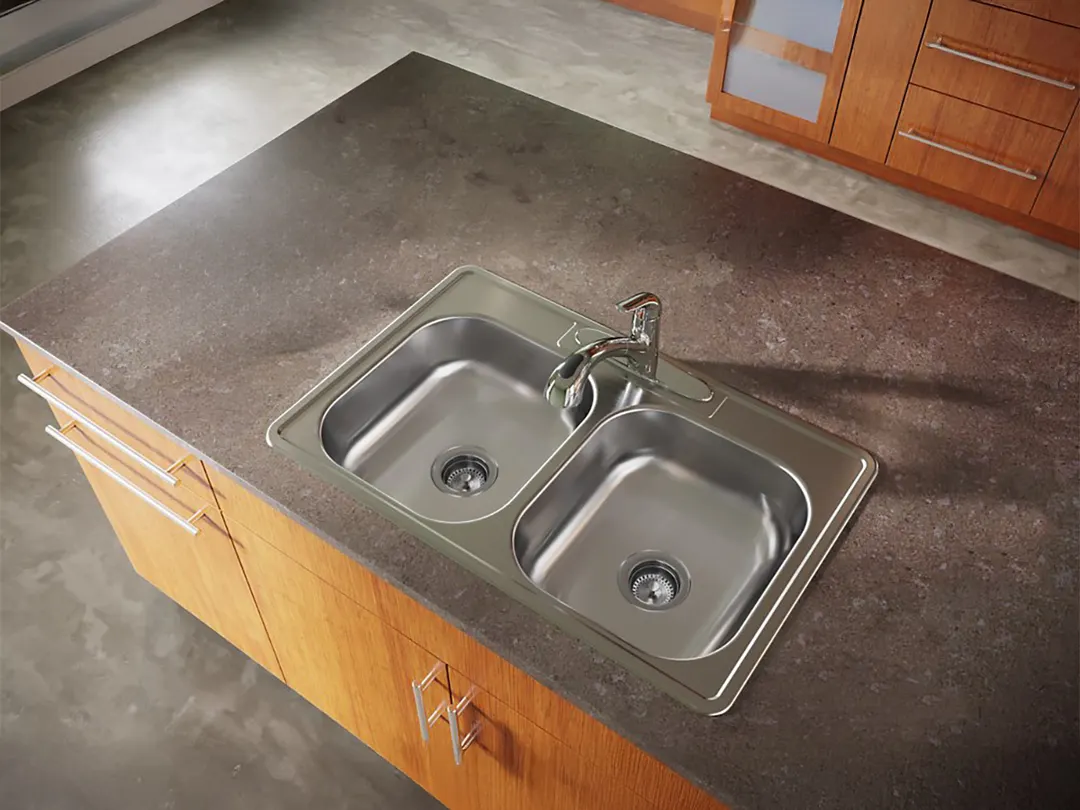 Elkay D233215 Double Bowl Drop-In Stainless Steel Kitchen Sink, 33" X 21.25" / 22 Gauge  