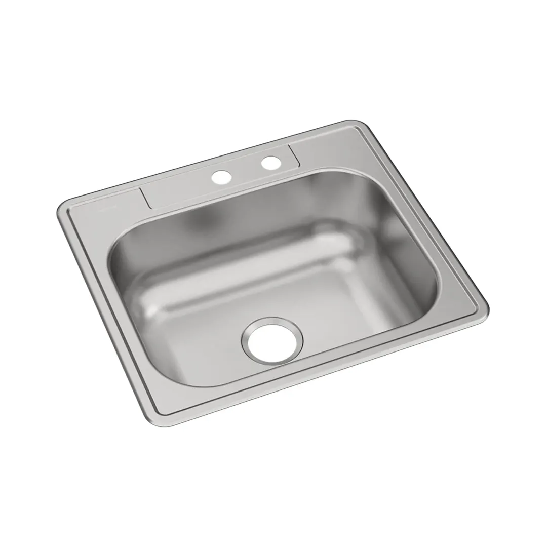 Elkay DSE12522MR2 Single Bowl Drop-In Stainless Steel Kitchen Sink, 25" X 22" / 20 Gauge - Center Drain