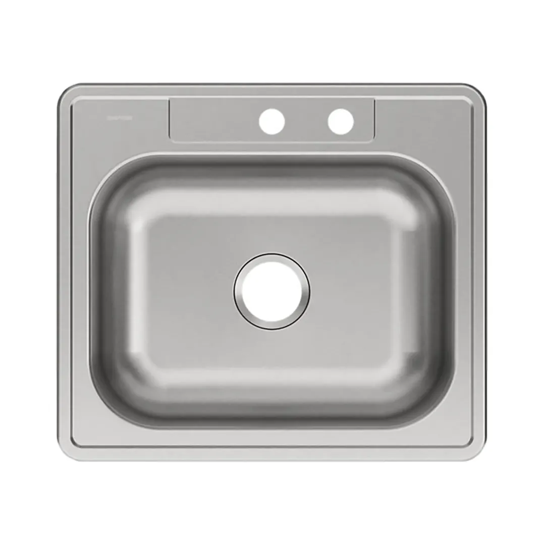 Elkay DSE12522MR2 Single Bowl Drop-In Stainless Steel Kitchen Sink, 25" X 22" / 20 Gauge - Center Drain