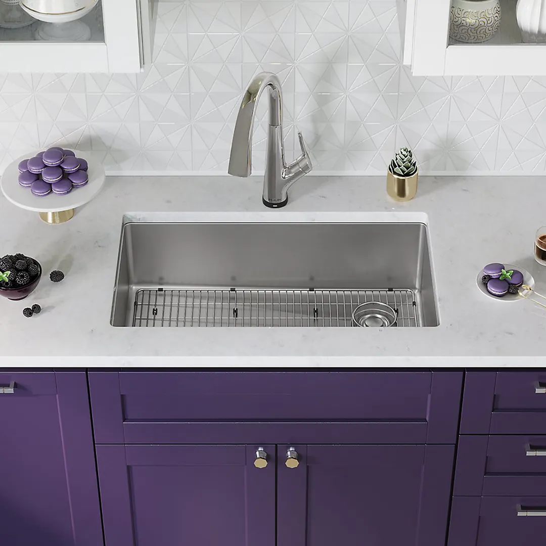 Elkay ECTRU30179RTFLC Single Bowl Undermount Sink Kit with Filtered Faucet, 32" x 19" / 18 Gauge