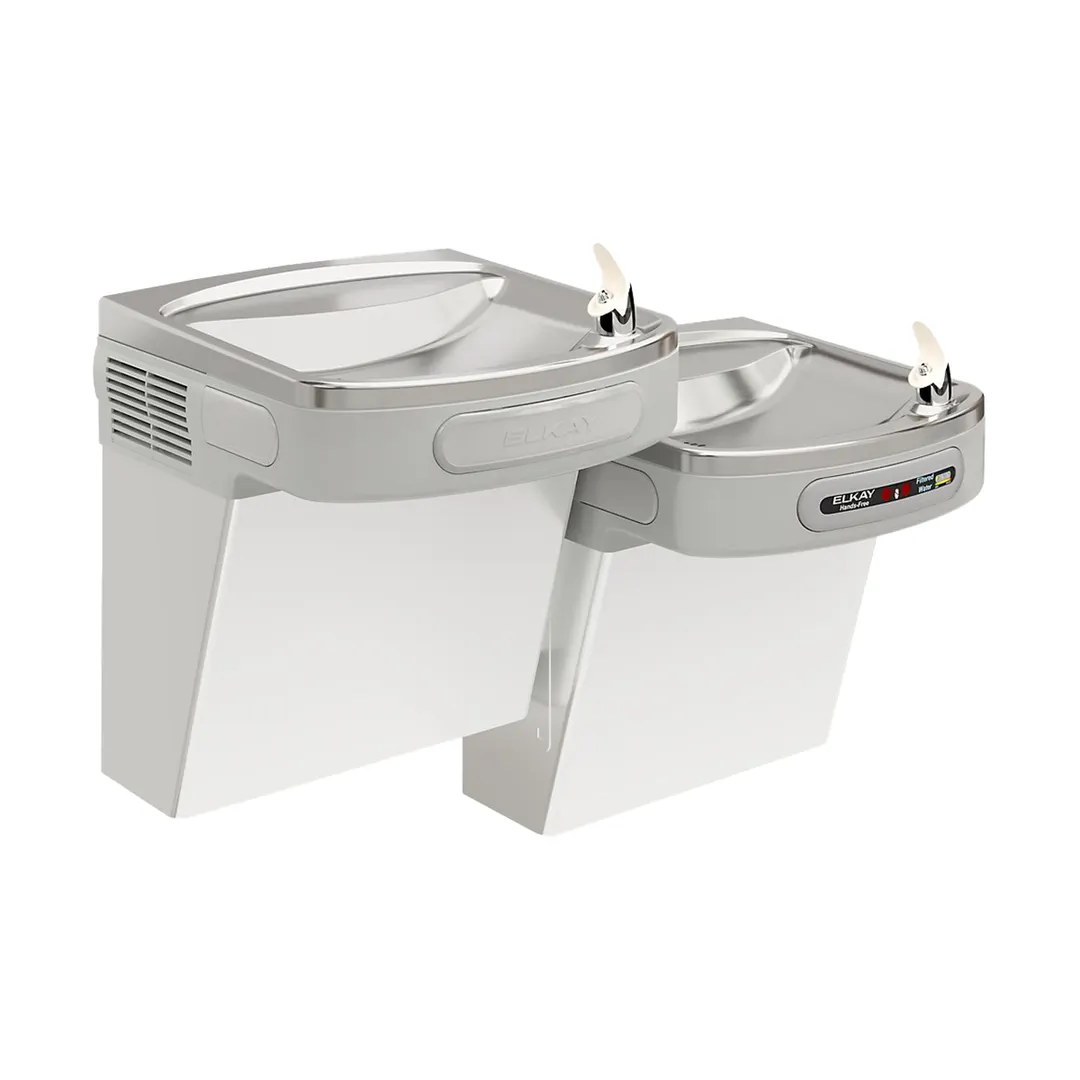 Elkay EZOSTL8SC Double Station Bi-Level ADA Water Cooler - Hands-Free, Non-Filtered / Refrigerated