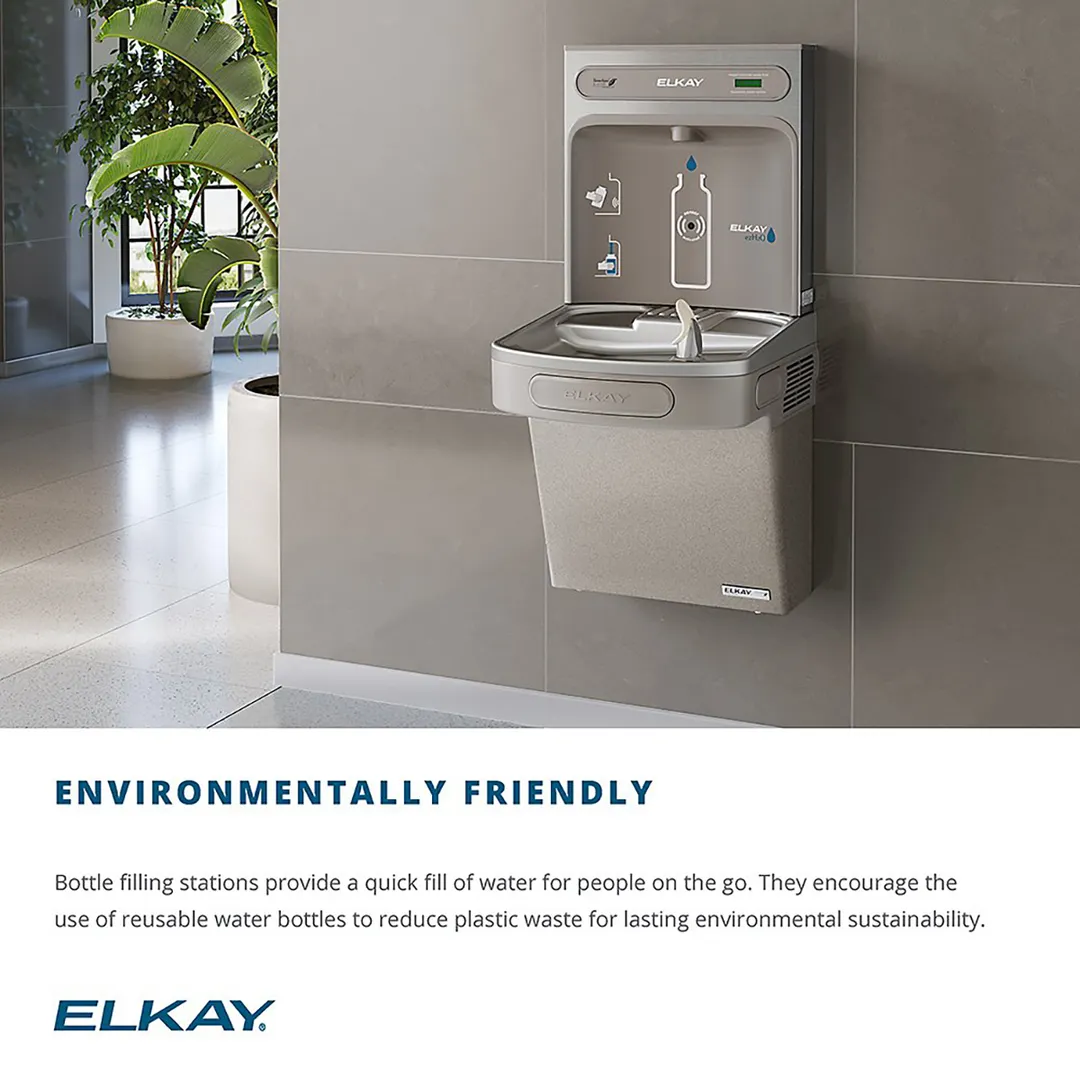 Elkay EZSDWSVRLK 19" ezH2O® Bottle Filler w/ ADA Vandal-Resistant Cooler, Non-Refrigerated - Gray