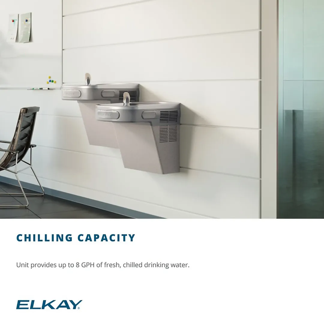 Elkay EZSG8S 19" Wall Mount ADA Cooler Non-filtered Refrigerated - Stainless / 8 GPH 