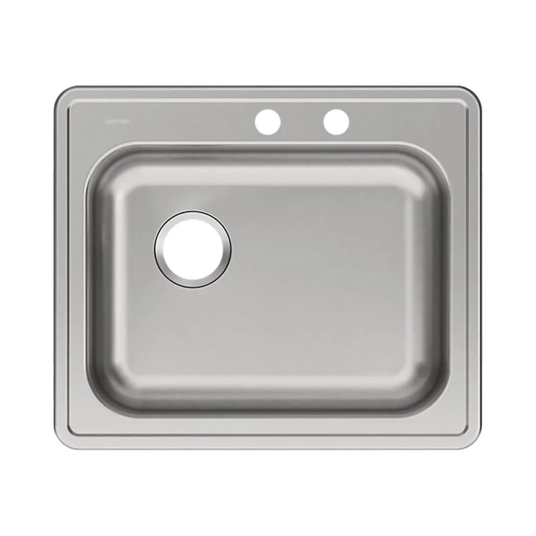 Elkay GE12521LMR2 Single Bowl Drop-In Stainless Steel Kitchen Sink, 25" X 21.25" / Center Drain