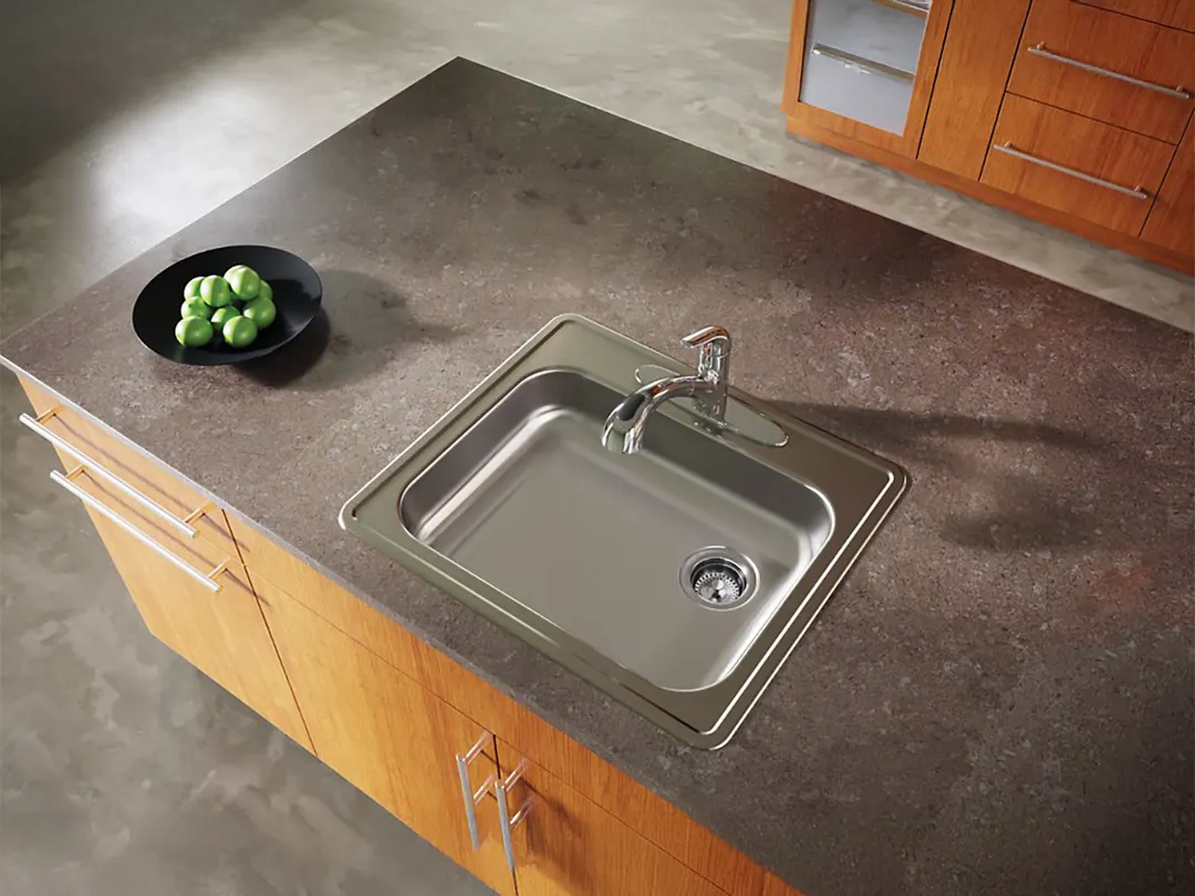 Elkay GE12522R3 Single Bowl Drop-In Stainless Steel Kitchen Sink, 25" X 22" / 3 Holes - Right Drain 