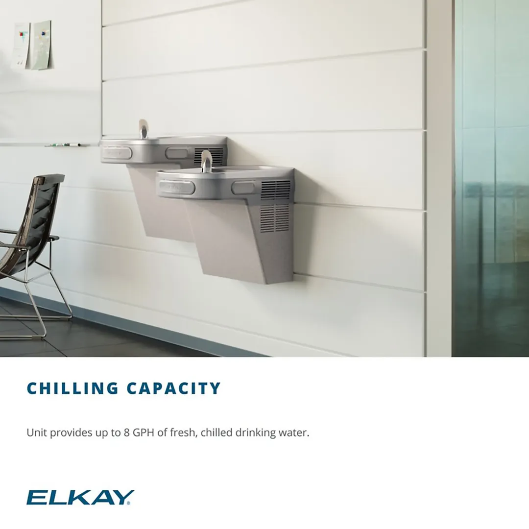 Elkay LZSTLDDSC Wall Mount Versatile Bi-level ADA Cooler, Filtered / Non-refrigerated / Light Gray 