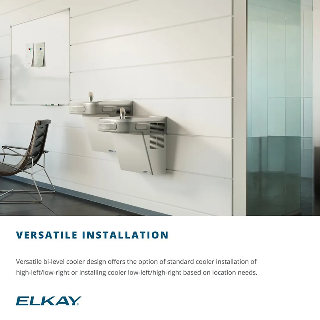 Elkay LZSTLG8LC 36" Wall Mount Bi-level Versatile ADA Cooler, Filtered / Refrigerated - Light Gray