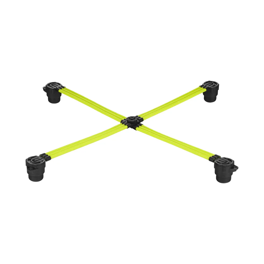 FLAT Tech CT2064 Self-Stabilizing Adjustable Height Black Table Base with Pneumatic Post- 22" x 22"