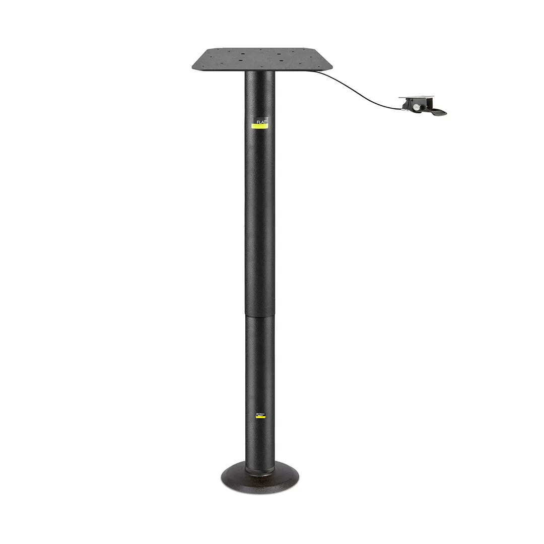FLAT Tech CT7000 Adjustable Height Black Table Base w/ Pneumatic Post - 30" x 30"