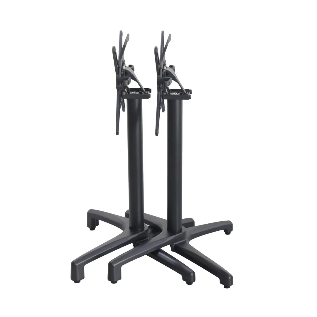G & A FX2626 Aluminum Table Base, 26"x26" Base Spread, Dining Height, Black Finish, Folding & Nesting