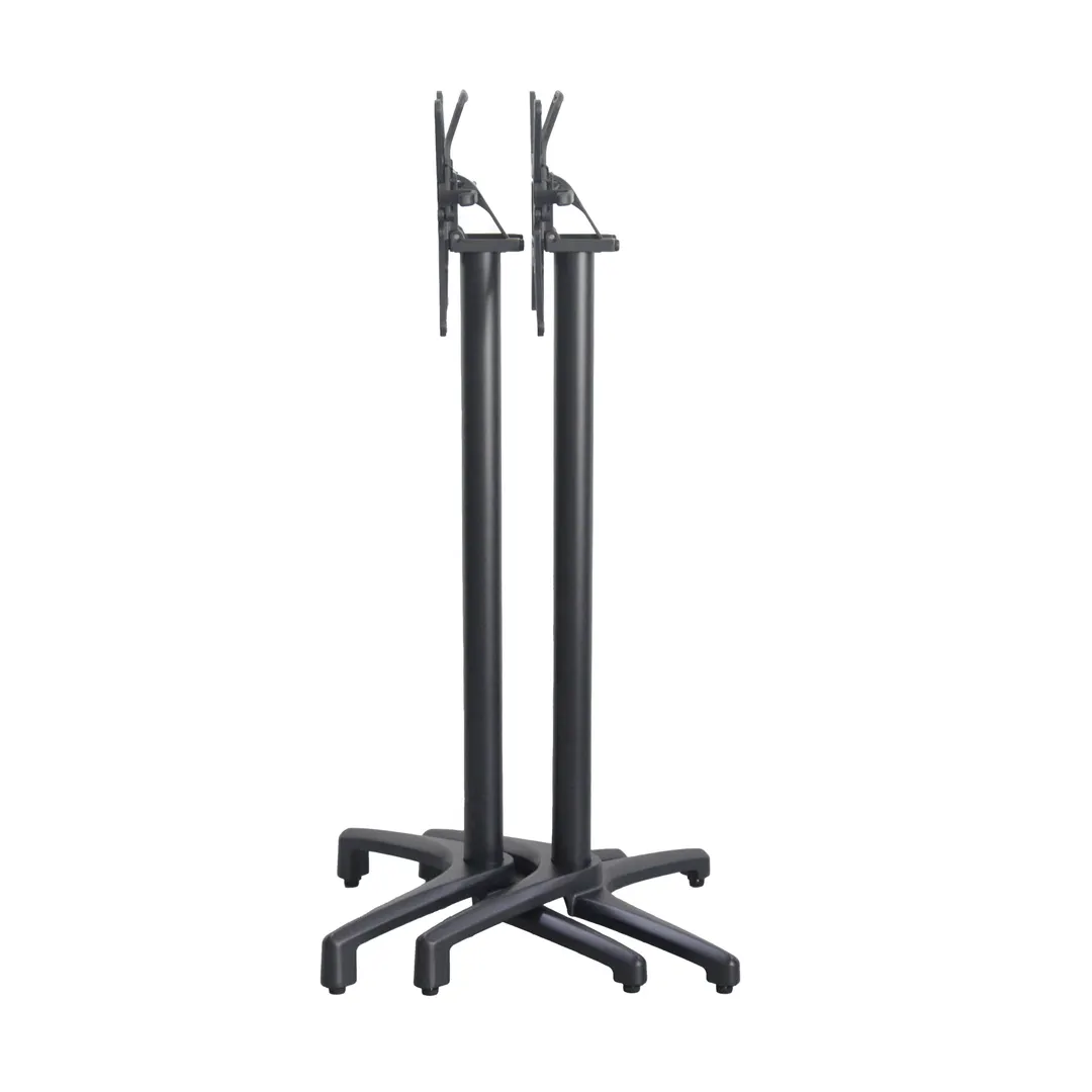 G & A FXH2626 Aluminum Table Base, 26"x26" Bar Height, Folding, Black Finish, Self Leveling